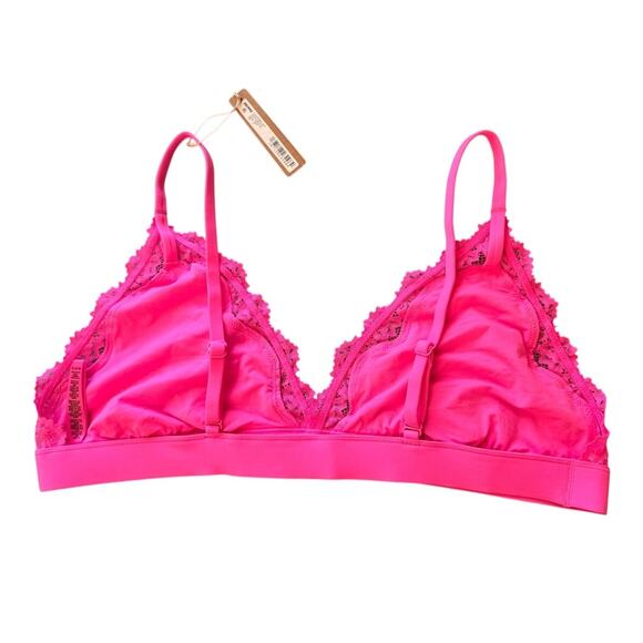 NEW SKIMS Taffy Pink Fits Everybody Lace Triangle Bralette Size 4X - Picture 4 of 6